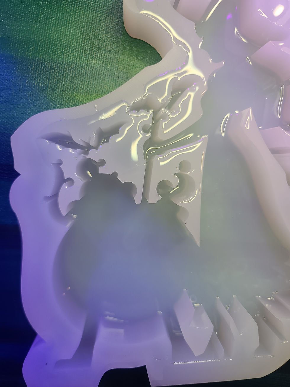 Thumbnail: Cauldron Witch Glossy Handmade Silicone Mold Standing Glossy XL
