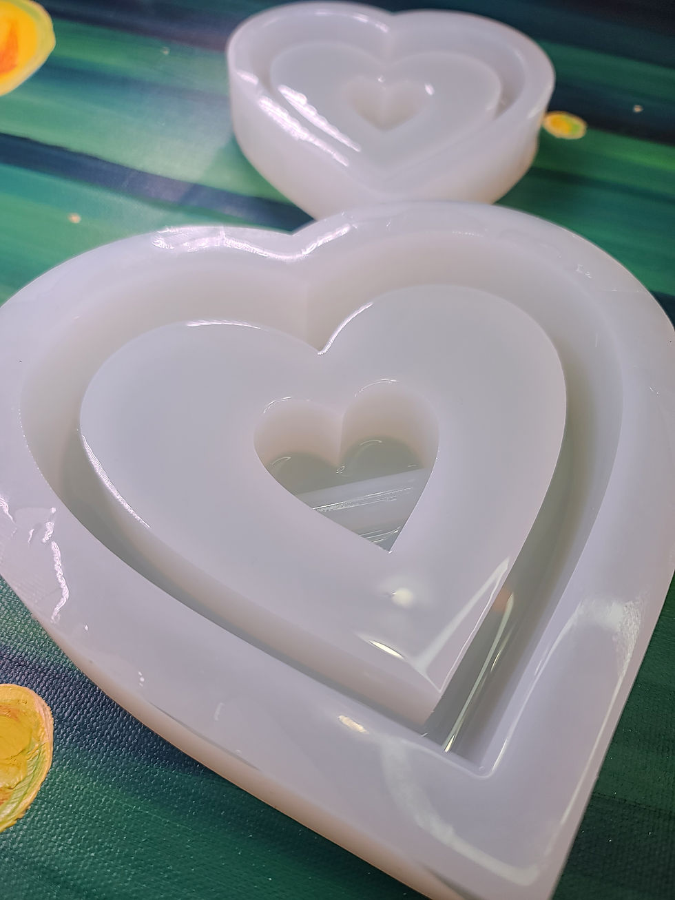Thumbnail: Heart Ash Tray Choose Size! Glossy Domed Deep Handmade Silicone Mold
