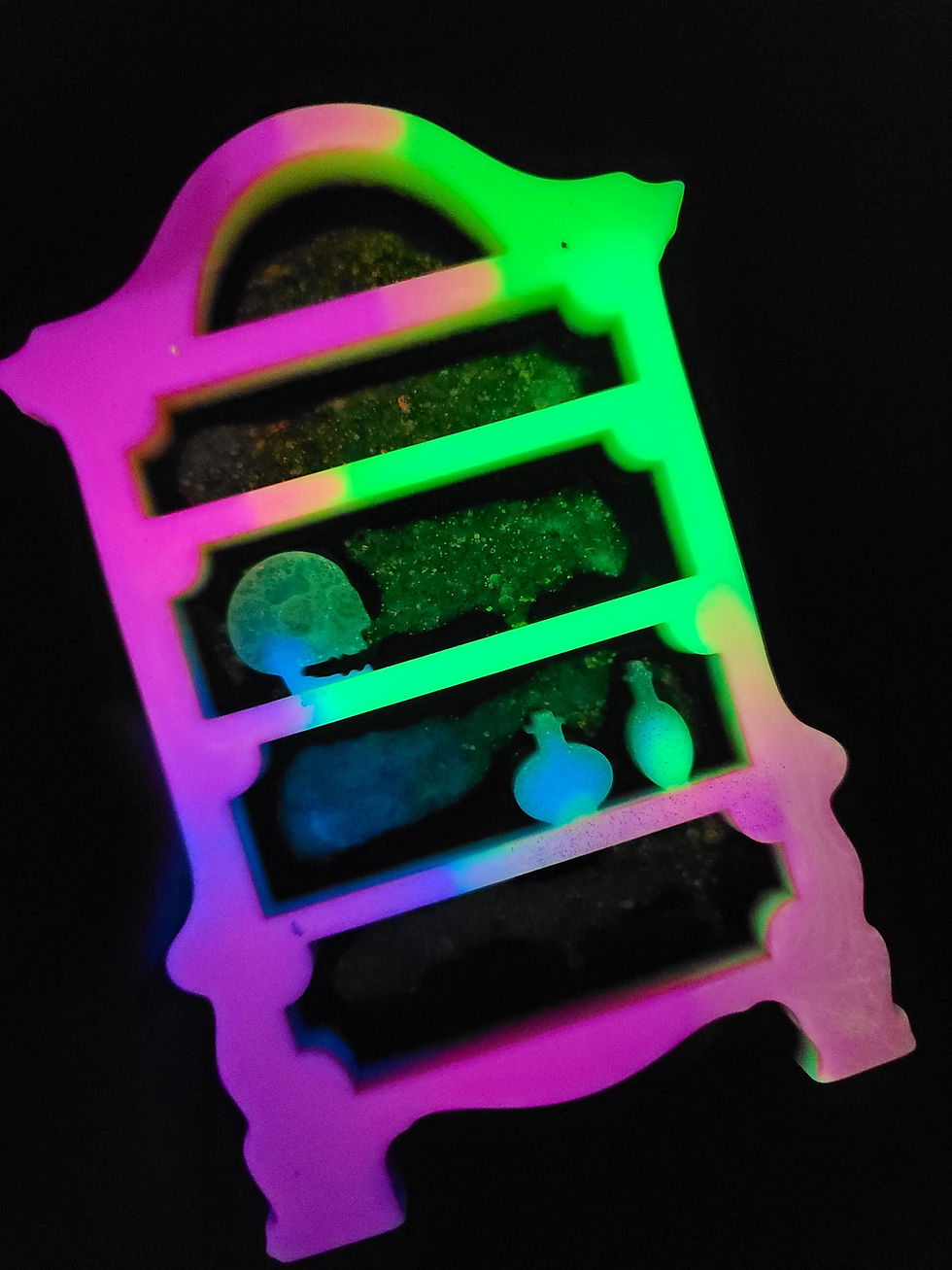 Thumbnail: GLOW A8 Spooky Shelf Potion Skull Glow in the Dark Glossy Standing Decor