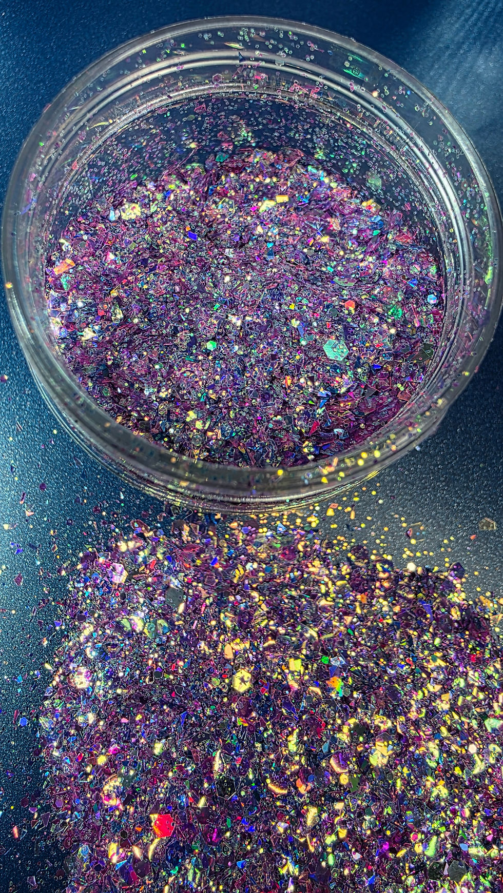 Thumbnail: VESPER Lilac Golden Fleck Iridescent Glitter Mix 2oz Plastic Bottle
