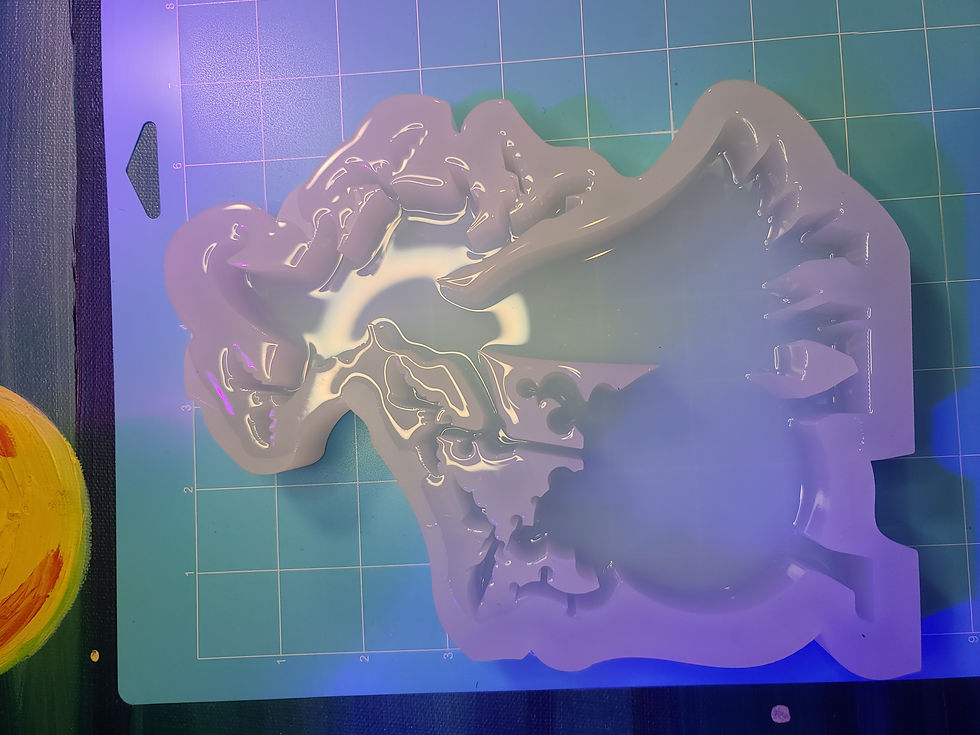 Thumbnail: Cauldron Witch Glossy Handmade Silicone Mold Standing Glossy XL