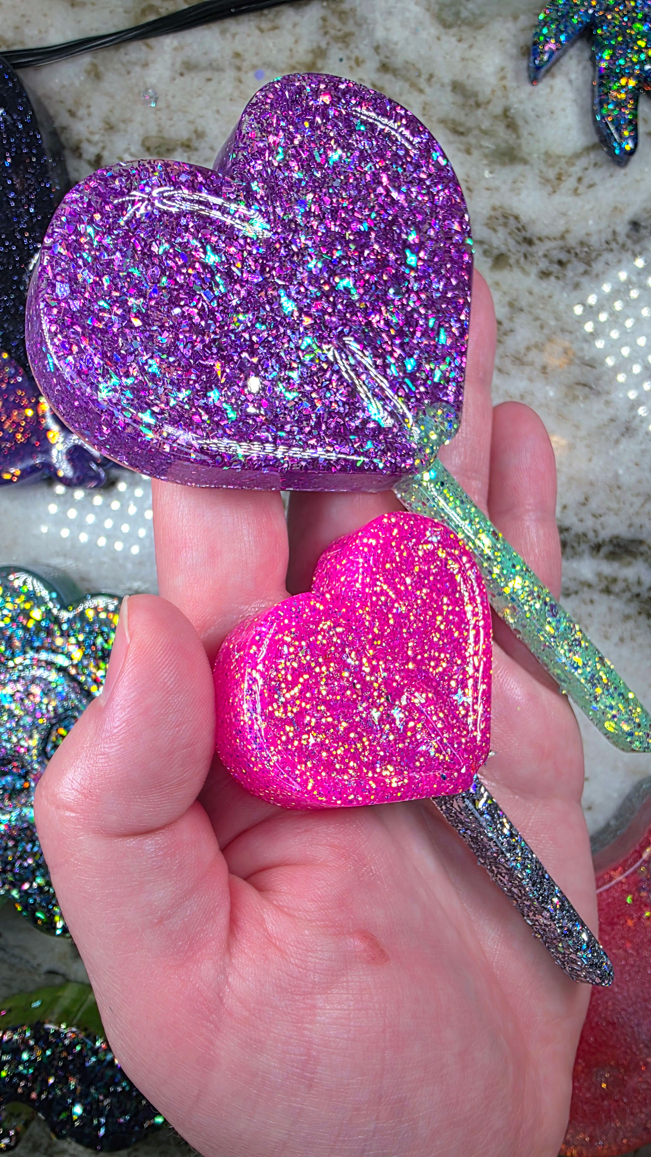 Heart Sucker Glossy Silicone Mold Choose Size