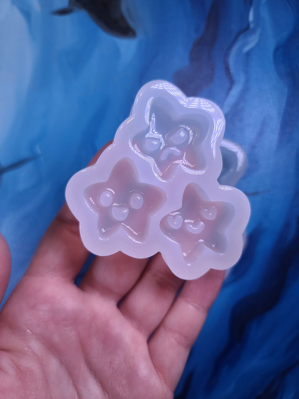 Thumbnail: Moody Stars Set of 3 Glossy Handmade Silicone Mold Earring Magnet Mold