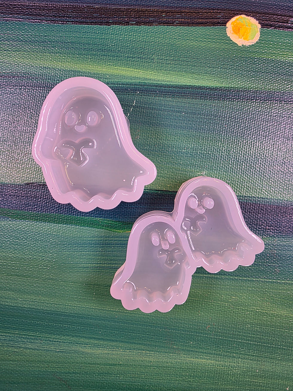 Thumbnail: 3d Heart Ghost Glossy Handmade Silicone Mold Choose Design