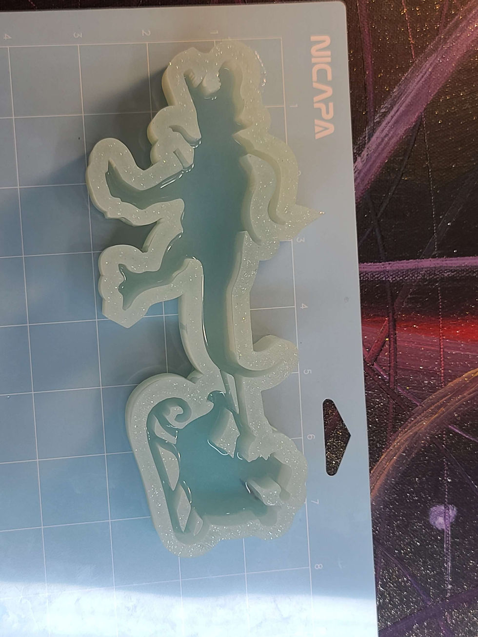 Thumbnail: Santa Trex Sleigh Silicone Mold Handmade Standing Deep Glossy Unique