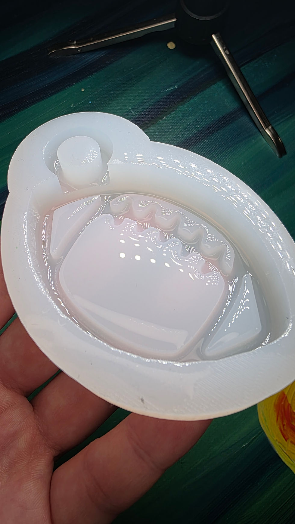 Thumbnail: 3" Football Mold Glossy 3d Handmade Silicone Mold Looped