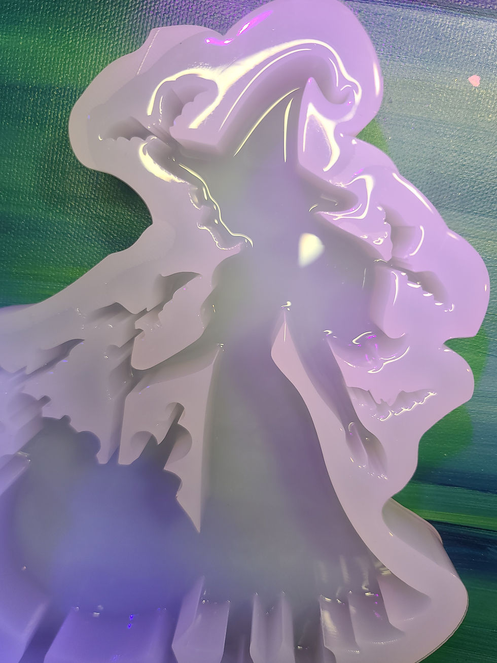Thumbnail: Cauldron Witch Glossy Handmade Silicone Mold Standing Glossy XL