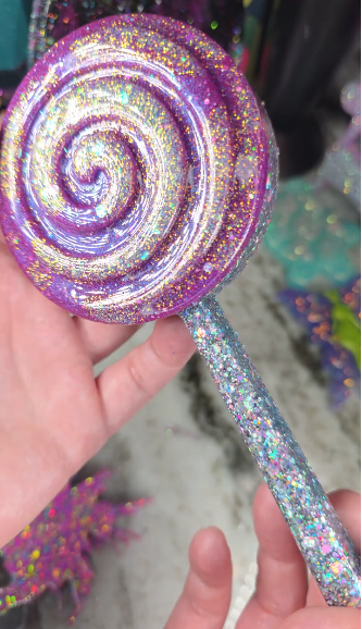 Thumbnail: Swirl Round Sucker Lollipop Mold Glossy Domed 3d Handmade Silicone Mold 