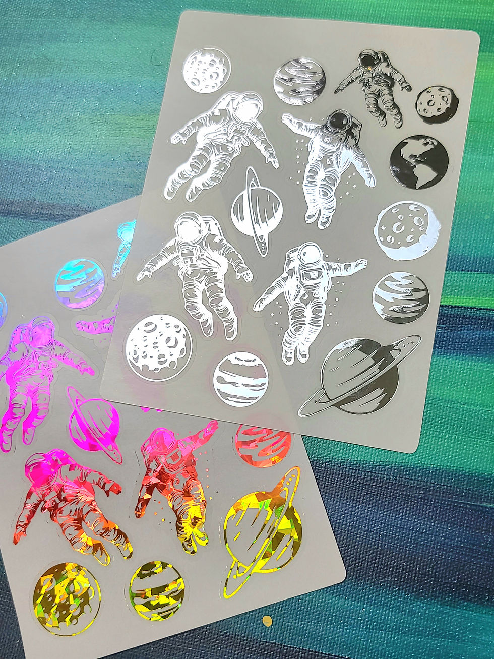 Astronaut stickers clear stickers holographic Space Stickers