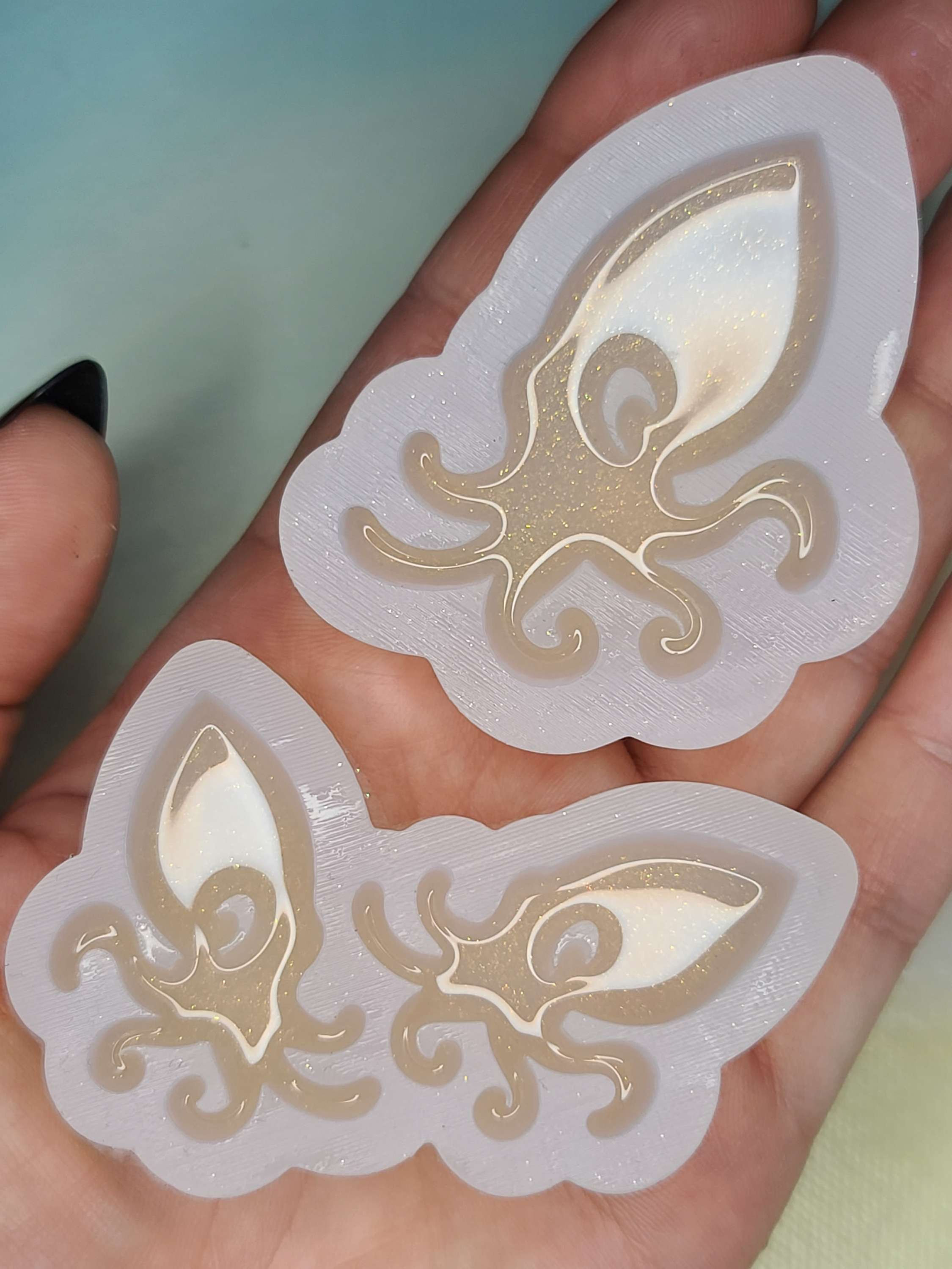 Cuttlefish Silicone Mold Earring Keychain Sizes