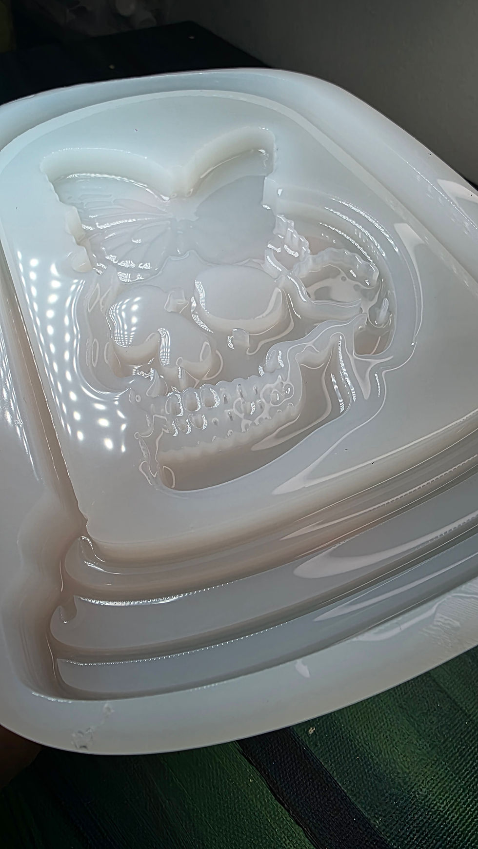 Thumbnail: XL Skull Butterfly Cloche Glossy Handmade Silicone Mold