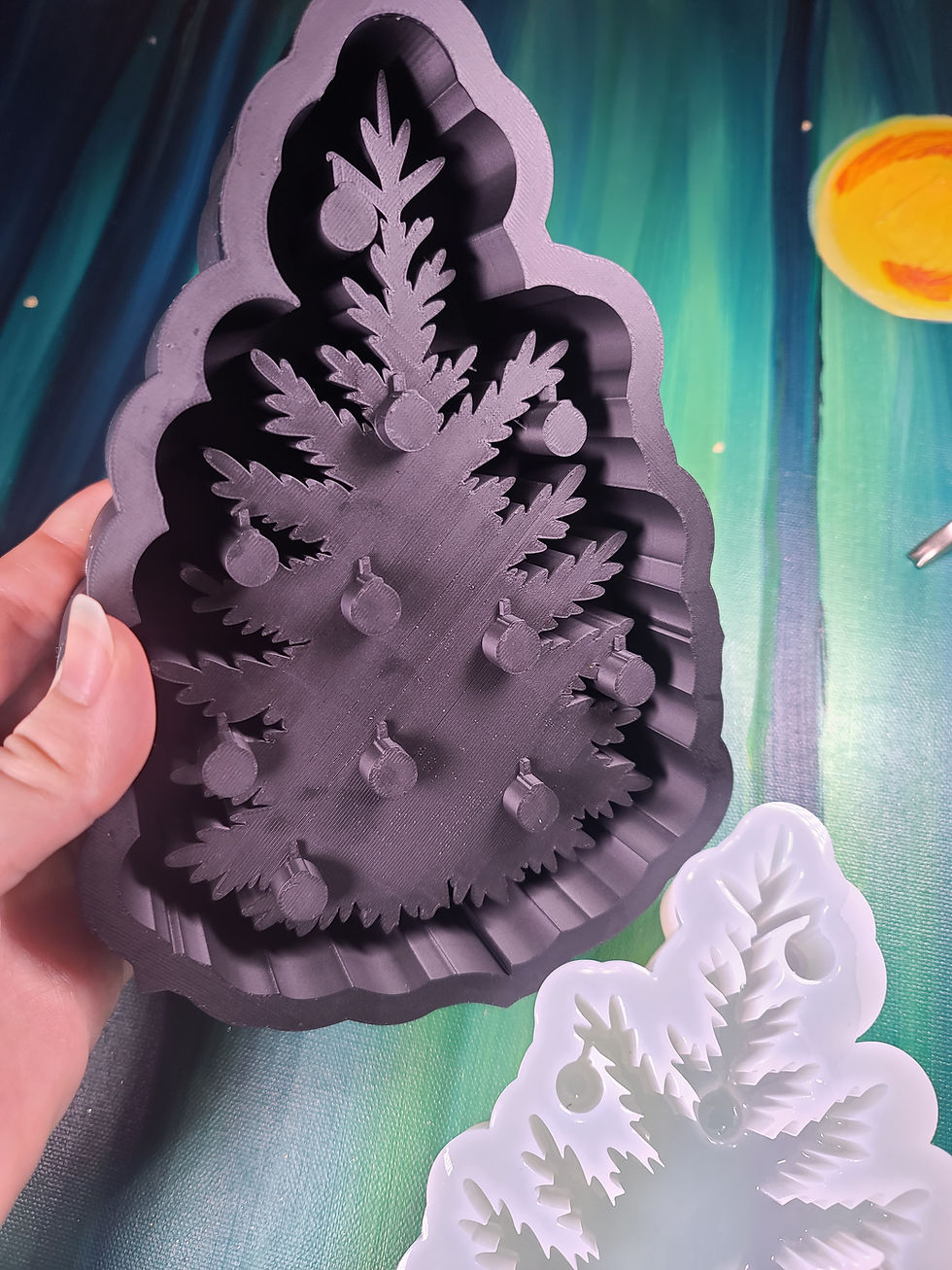 Thumbnail: XL Christmas Tree 3d Standing Glossy Handmade Silicone Mold