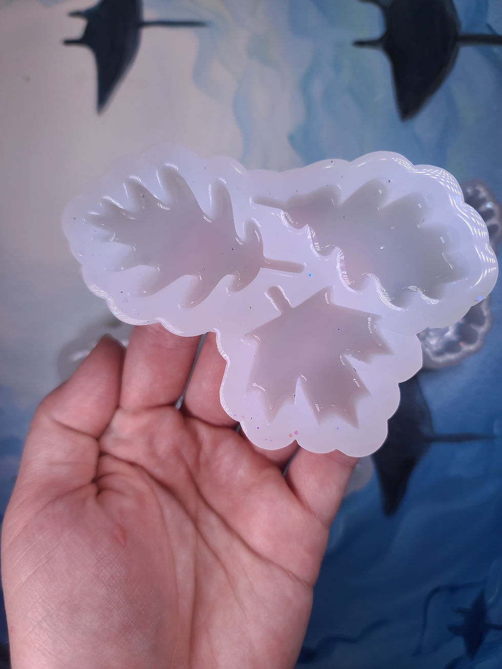 Thumbnail: Leaf Set Glossy Domed Set of 3 Leaves Choose Size Handmade Silicone Mold