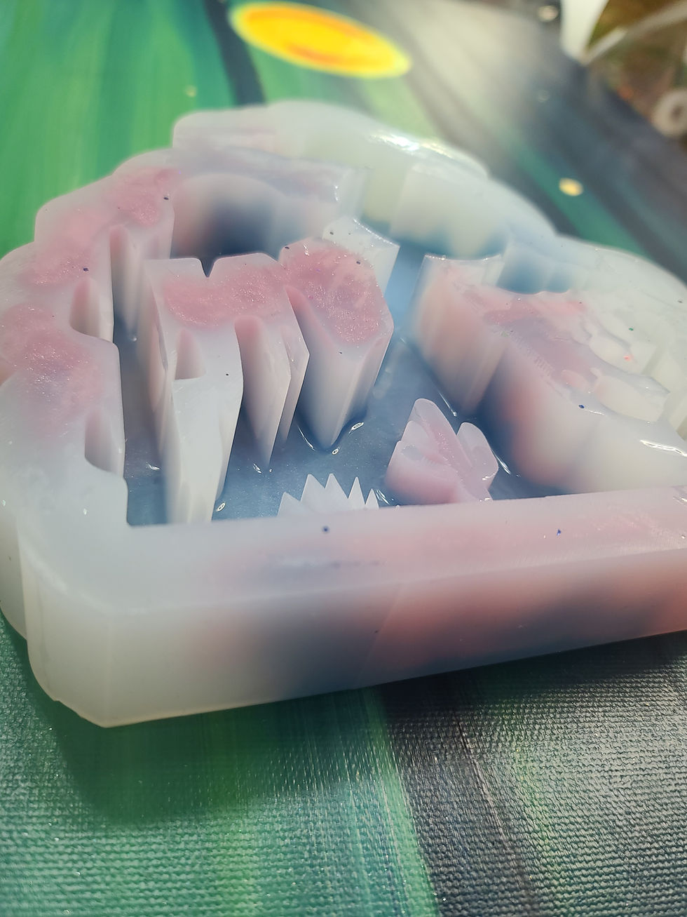Thumbnail: XL UFO Desert Standing Scene Handmade Deep Silicone Mold