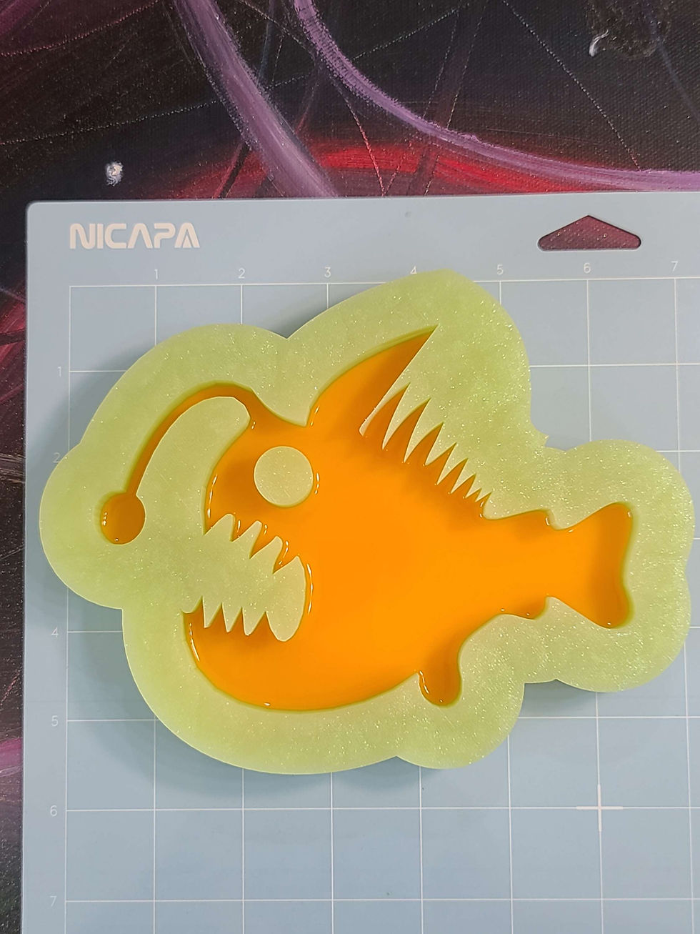 Thumbnail: XL Anglerfish Silicone Mold Glossy Handmade Silicone Mold Domed Deep