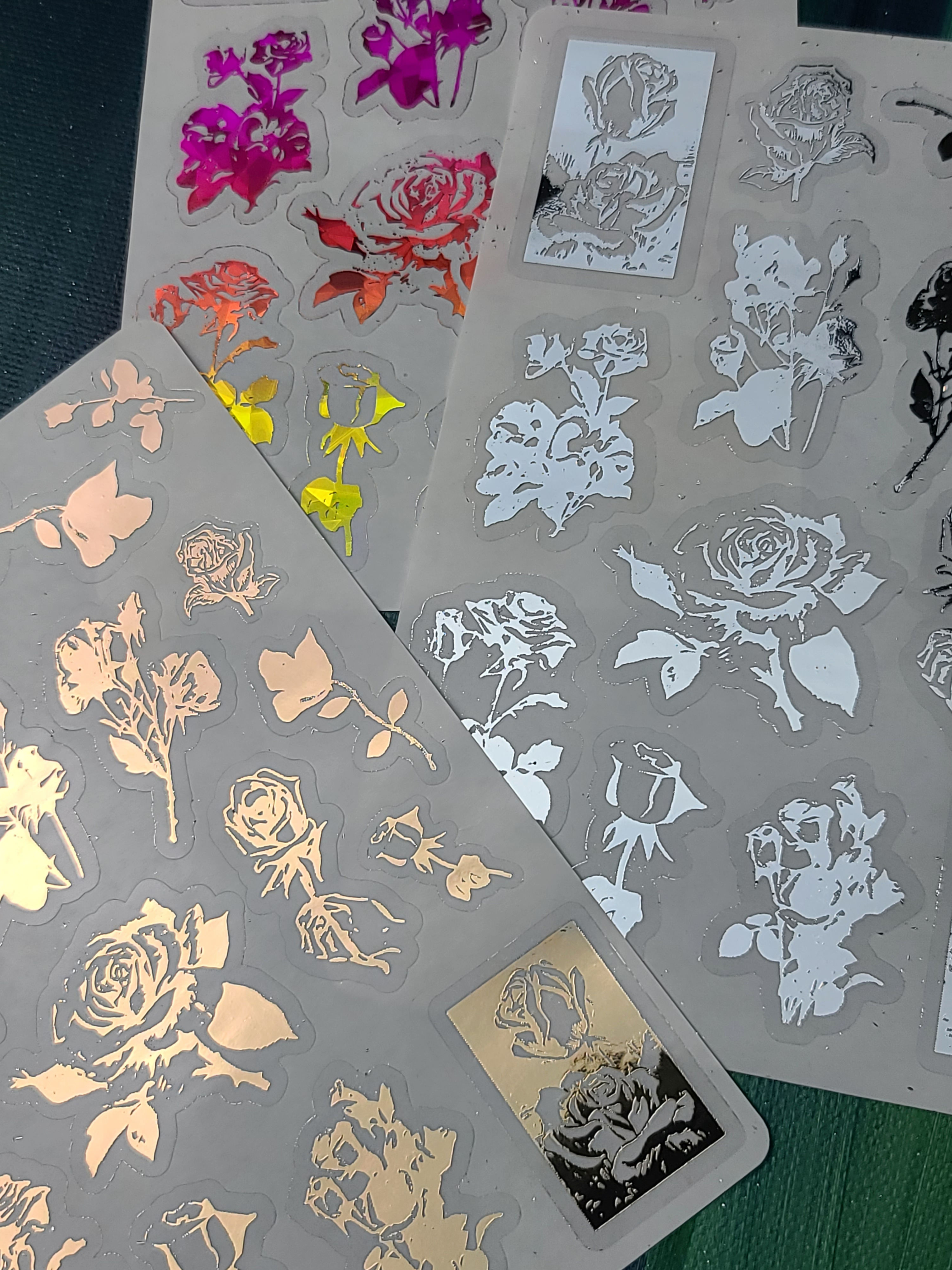 Rose Sticker Sheet Holographic Rose