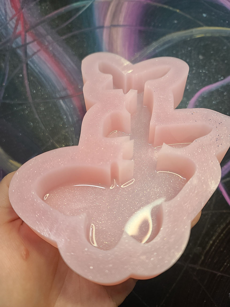 Thumbnail: XL Triple Butterfly Deep Silicone Mold Handmade Glossy