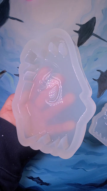 Thumbnail: Ghost Cat Glossy Standing Handmade Silicone Mold Choose Size