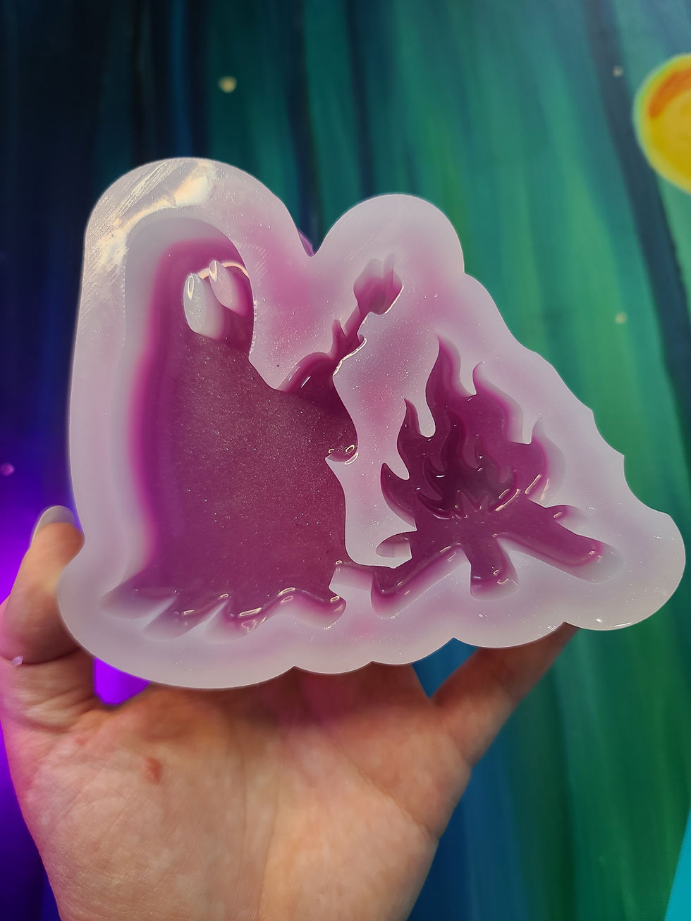 Thumbnail: Bonfire Ghost Handmade Silicone Mold Standing Shiny Spooky Decor Mold