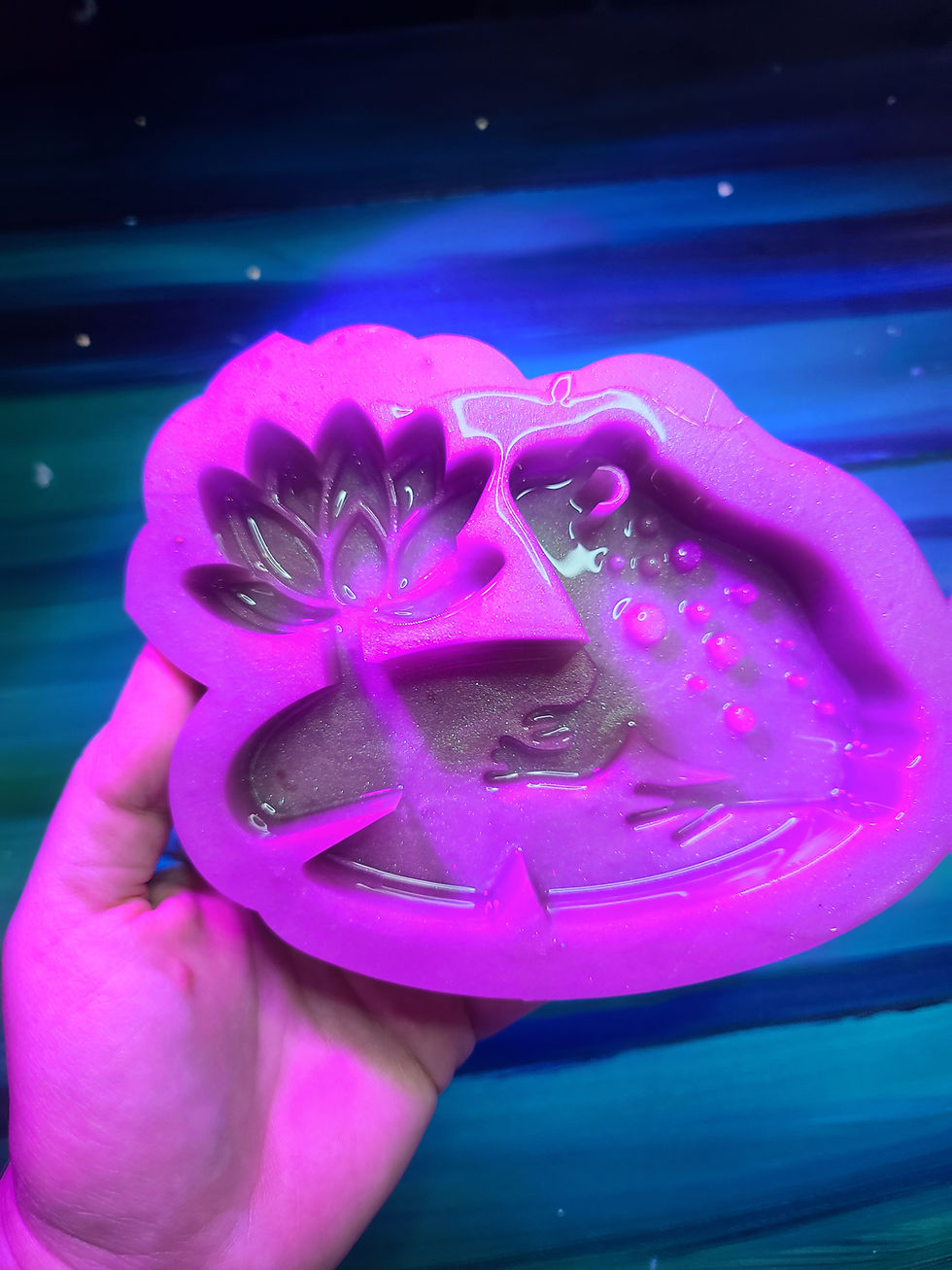 Thumbnail: Frog Lily Pad Handmade Silicone Mold Deep Standing Mold