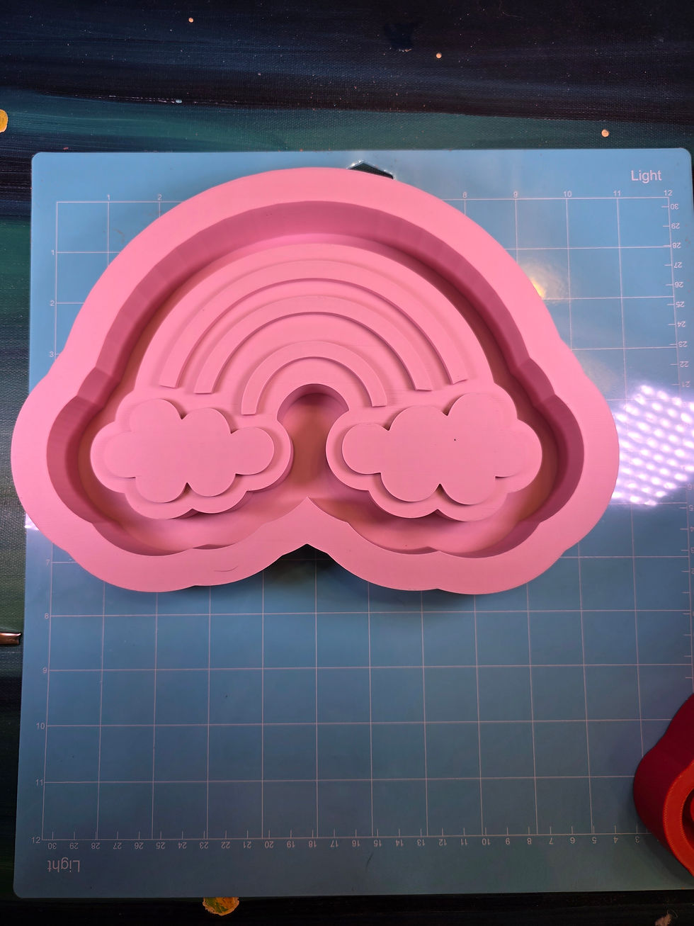 Thumbnail: XL 3D Rainbow Clouds Handmade Silicone Mold Glossy Standing Mold
