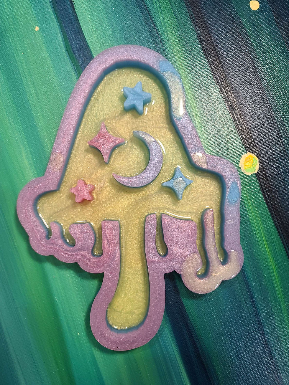 Thumbnail: XL Galaxy Drip Mushroom Handmade Silicone Mold Glossy Domed
