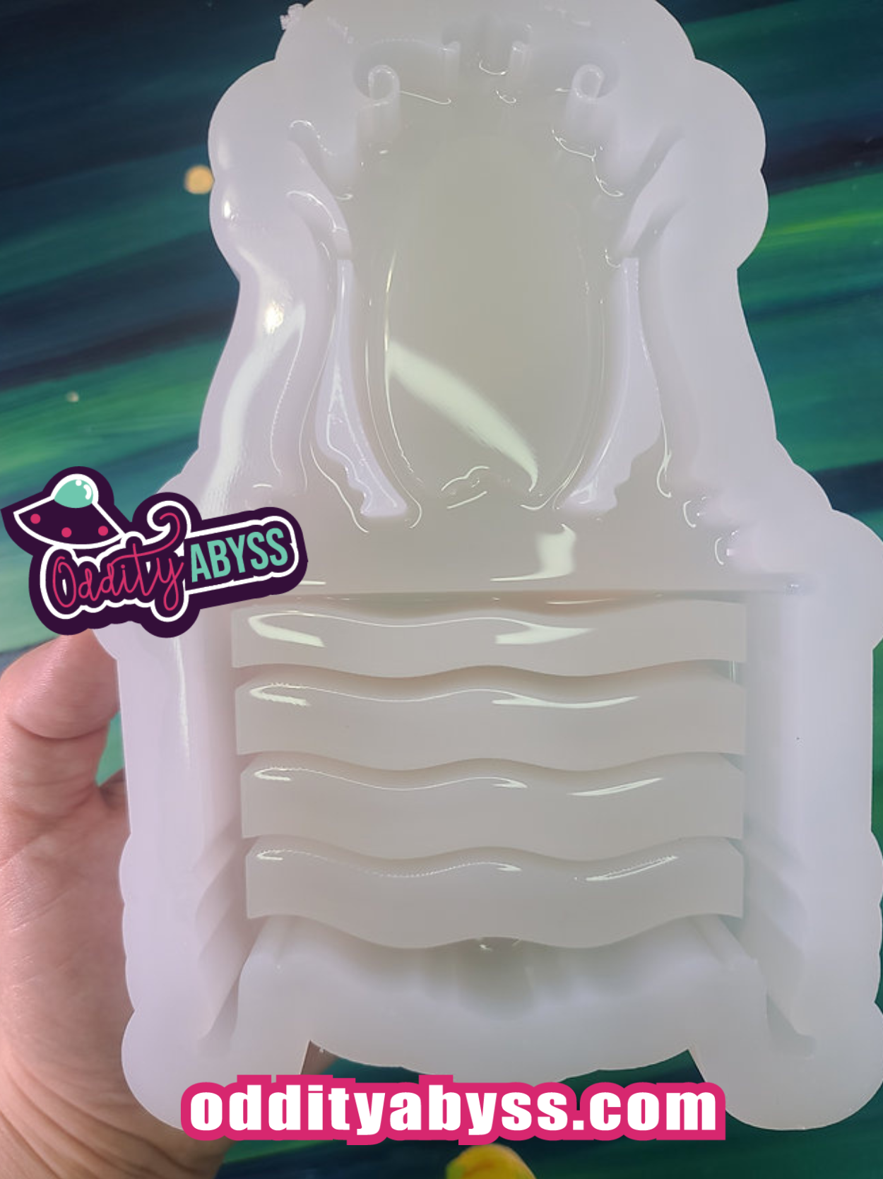 Ornate Vanity Mirror Shelf Furniture Glos Standing Glossy Handmade Silicone Mold