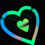 Thumbnail: GLOW A2 Heart Ash Tray Large Deep Glow in the dark Galaxy Heart Ash Tray