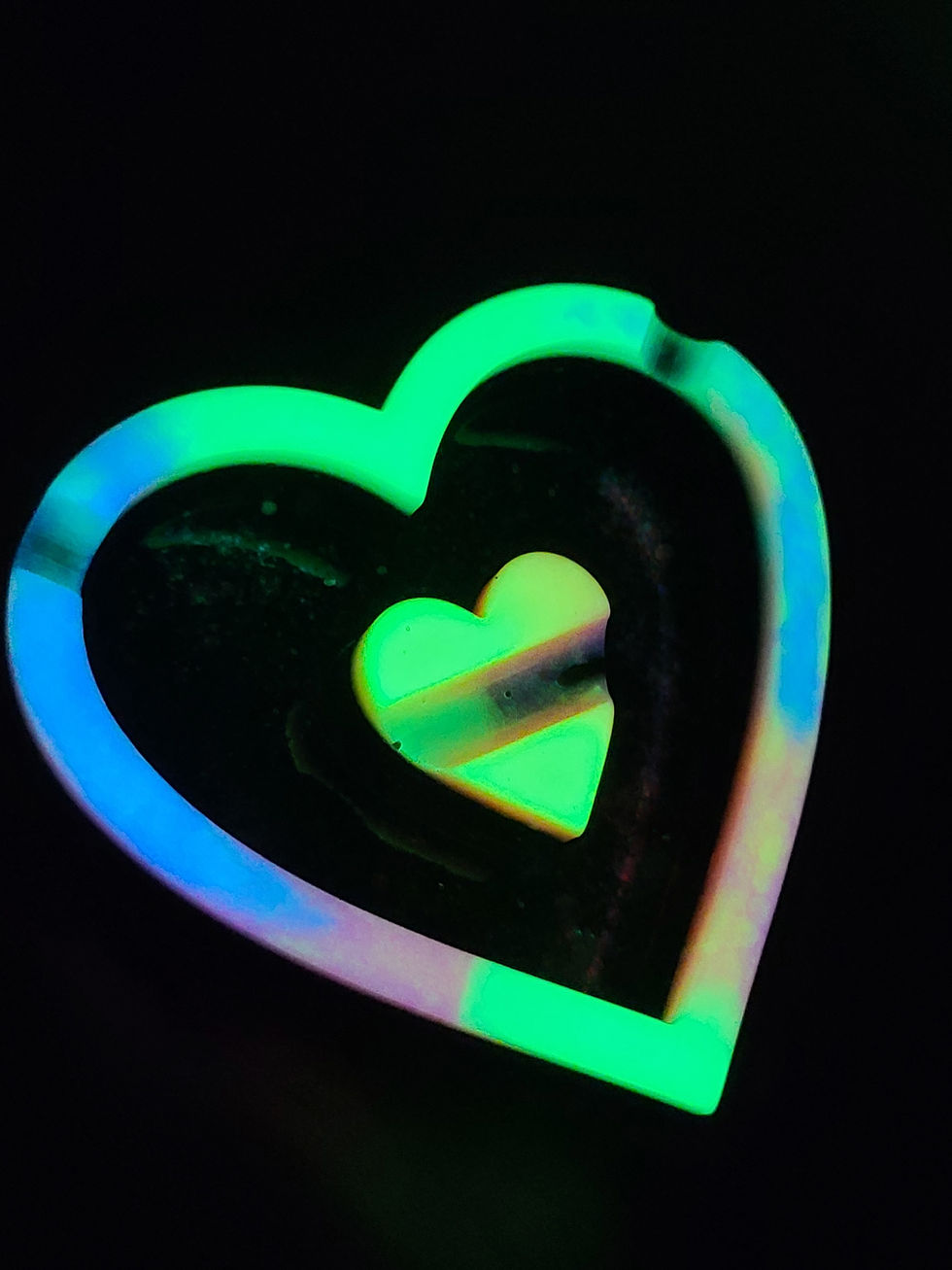 Thumbnail: GLOW A2 Heart Ash Tray Large Deep Glow in the dark Galaxy Heart Ash Tray
