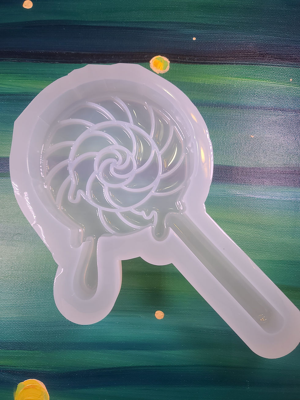 Thumbnail: 3d Lollipop Swirly Melted Glossy Standing Handmade Silicone Mold