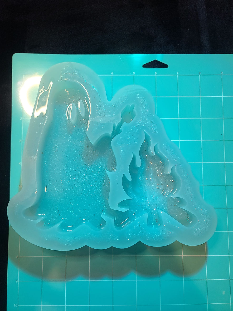 Thumbnail: XL BonFire Ghost Marshmallow Standing Deep Handmade Silicone Mold