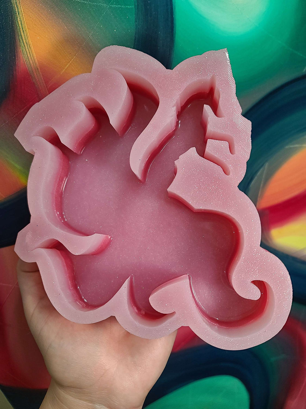 Thumbnail: XL Six Tail Fox Deep Glossy Handmade Standing Silicone Mold Decoration Fox