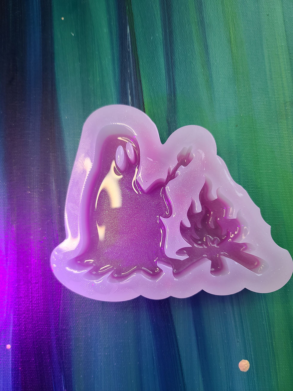 Thumbnail: Bonfire Ghost Handmade Silicone Mold Standing Shiny Spooky Decor Mold