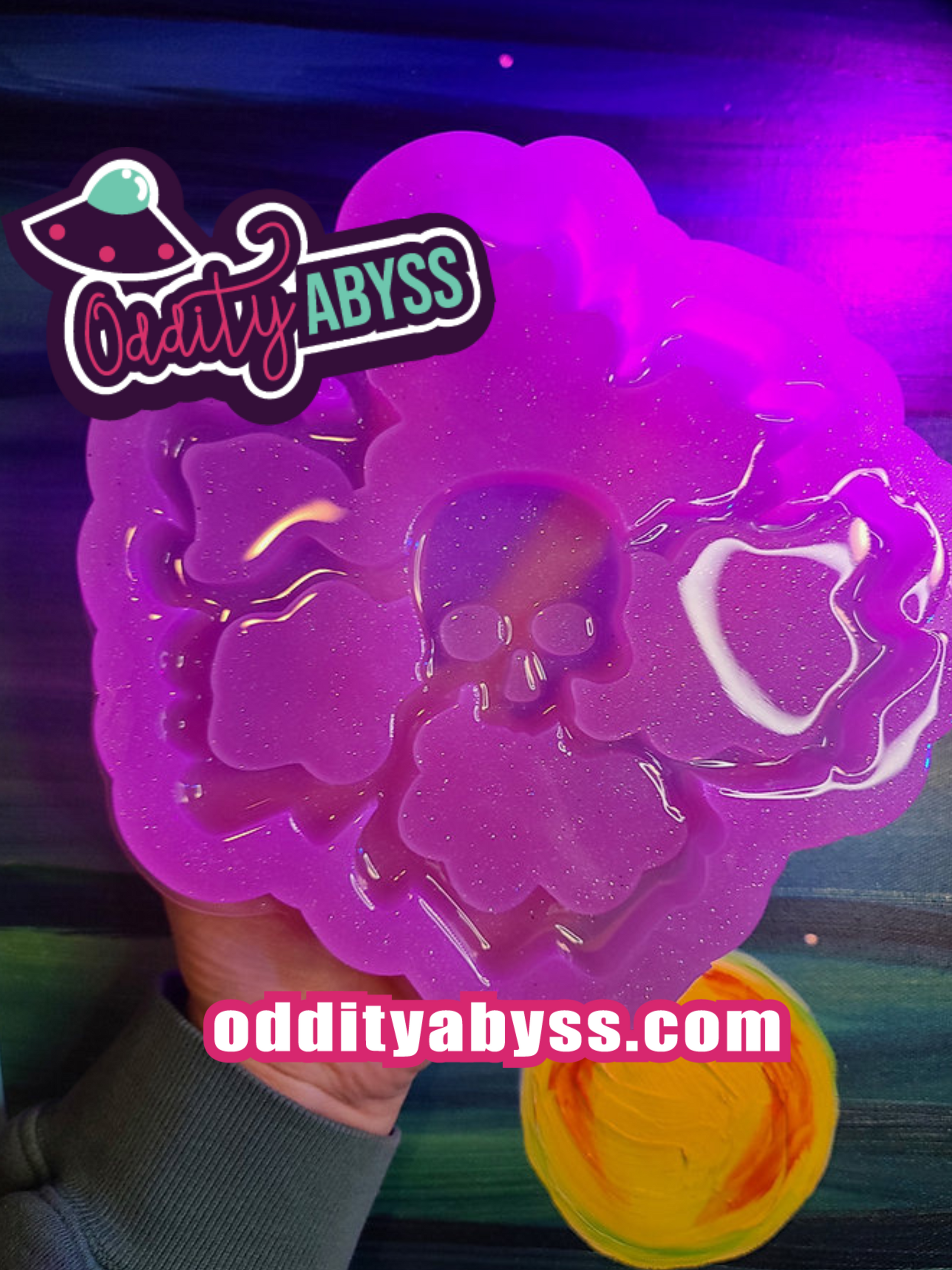 XL Skullflower Tray Domed Shiny Deep Irregular Tray Handmade Silicone Mold