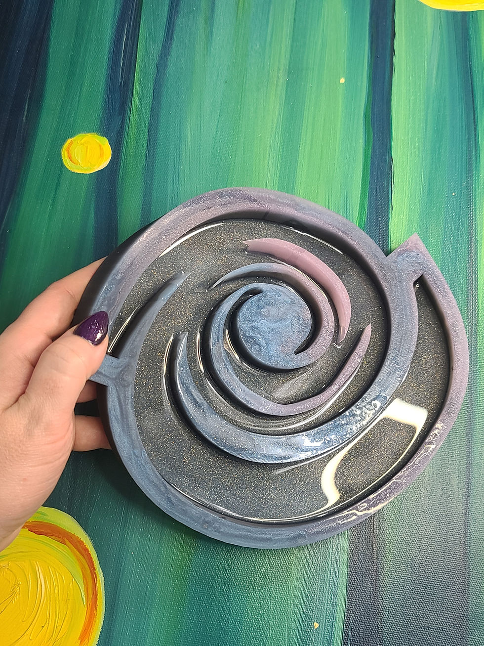 Thumbnail: XL Galaxy Spiral Deep Silicone Mold Glossy Handmade Hurricane