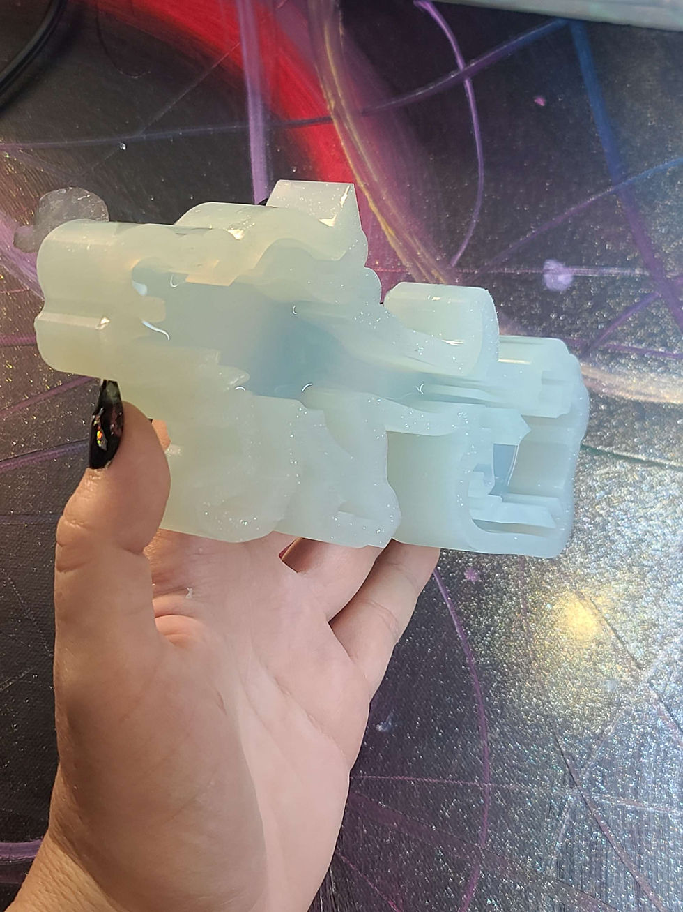 Thumbnail: Santa Trex Sleigh Silicone Mold Handmade Standing Deep Glossy Unique
