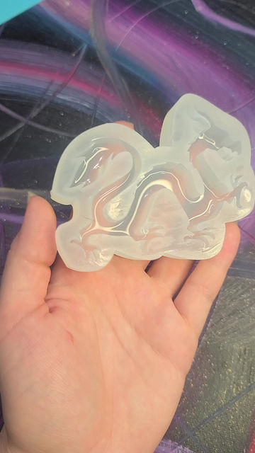 Thumbnail: Dragon Mold Standing Silicone Mold Handmade Glossy Domed Small
