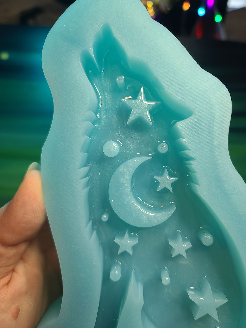 Thumbnail: XL Galaxy Wolf Standing Silicone Mold Deep Handmade