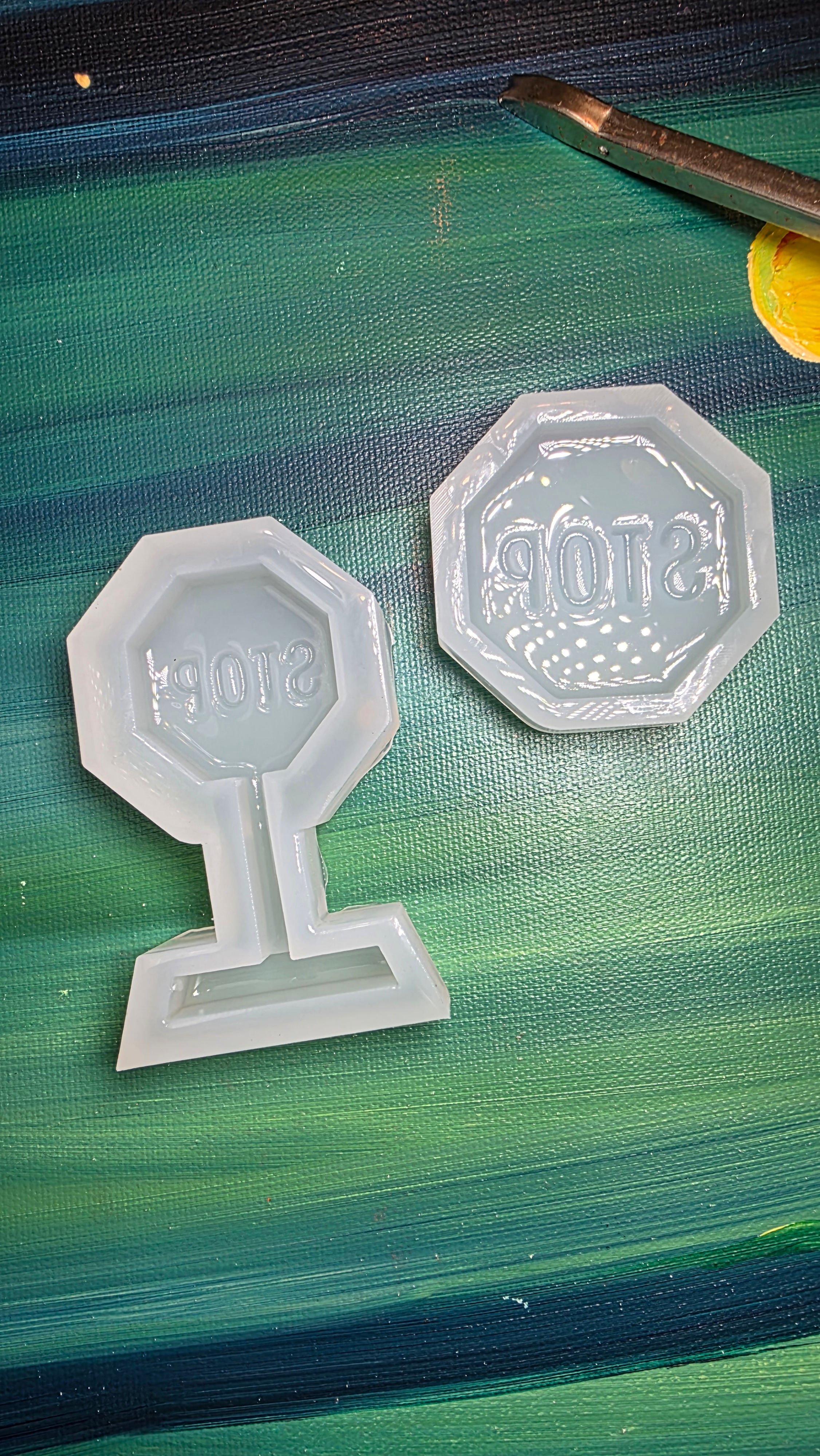 Stop Sign Glossy Handmade Silicone Mold Choose Design