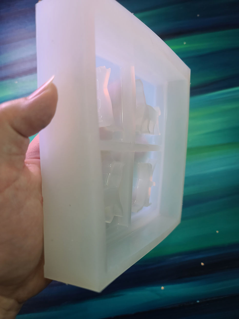 Thumbnail: XL 3D Quad CATS Glossy Deep Handmade Silicone Mold