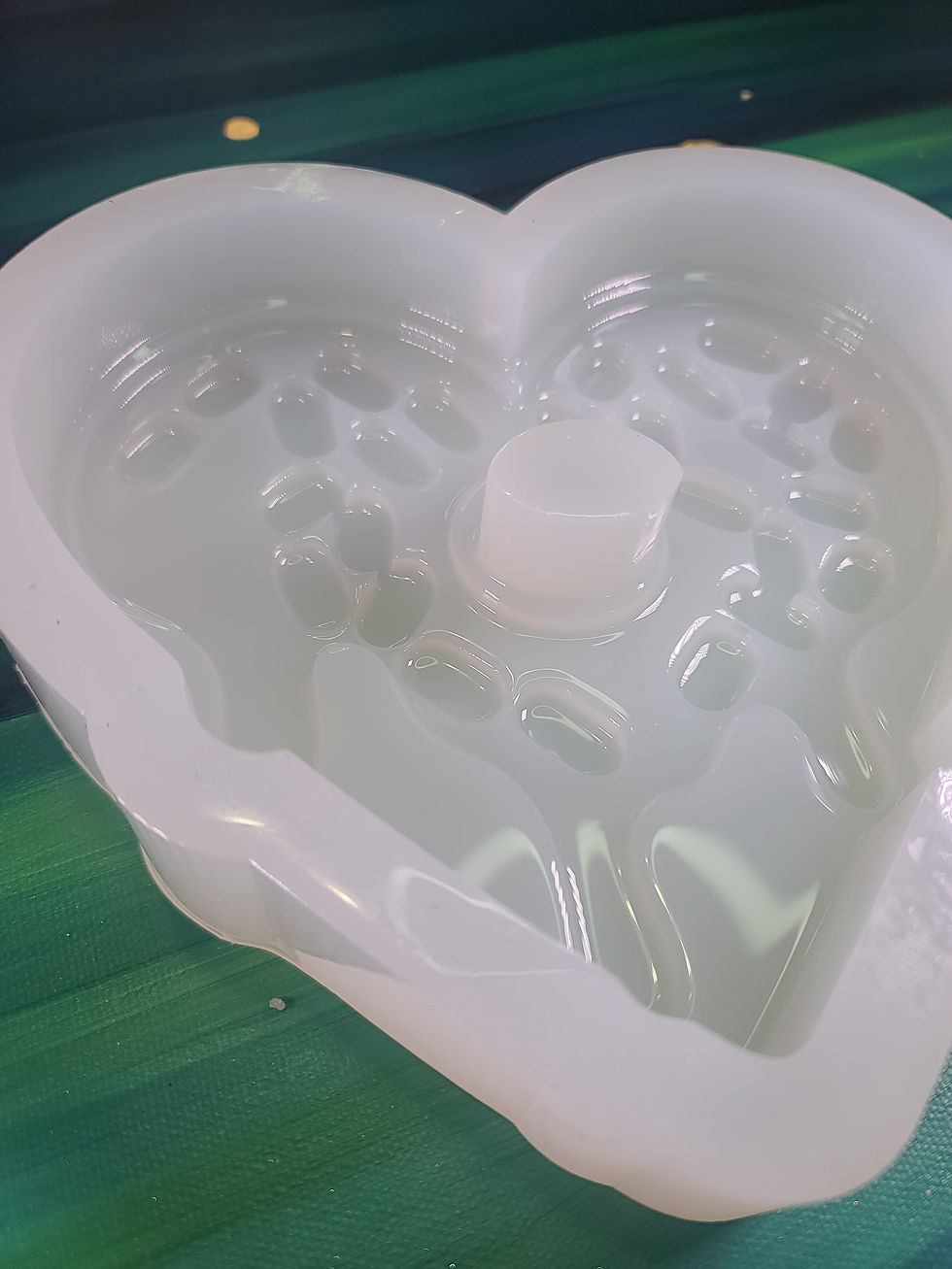 Thumbnail: XL Heart Donut Sprinkles 3D Handmade Silicone Mold 
