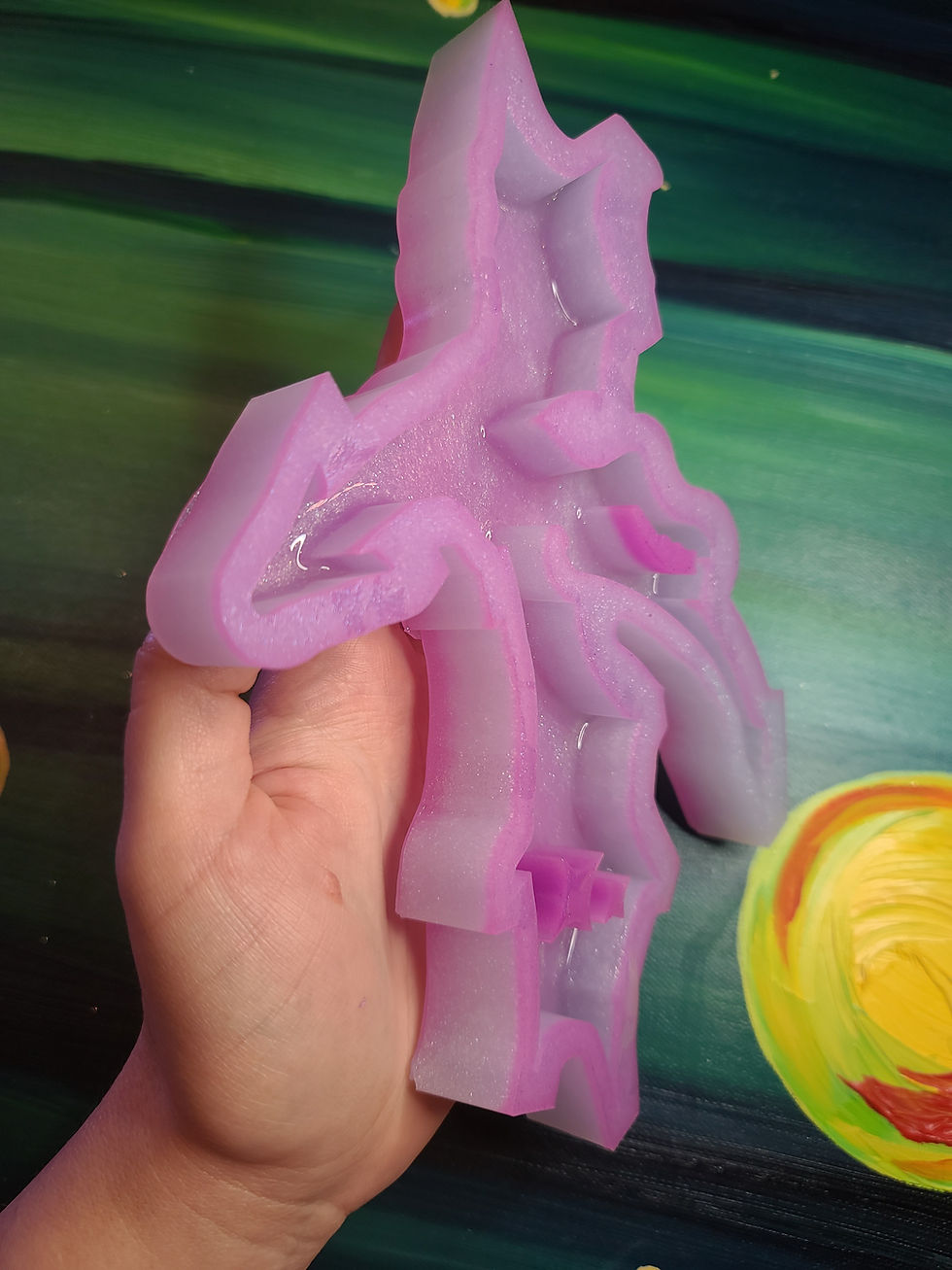 Thumbnail: XL Sparkle Dragon Handmade Silicone Mold Glossy Shiny Domed