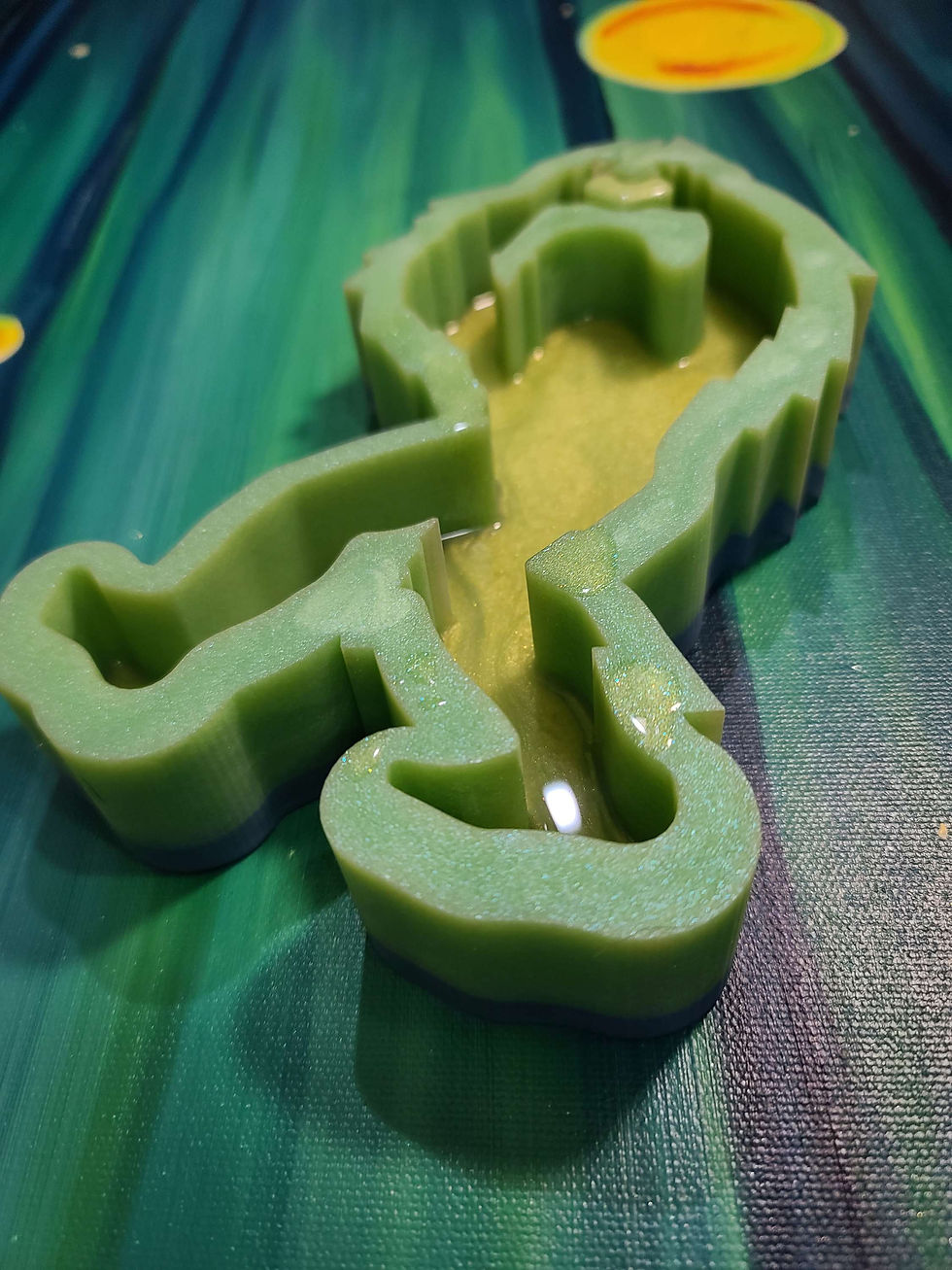 Thumbnail: XL Standing Bigfoot Deep Silicone Mold Love Hands Handmade Glossy