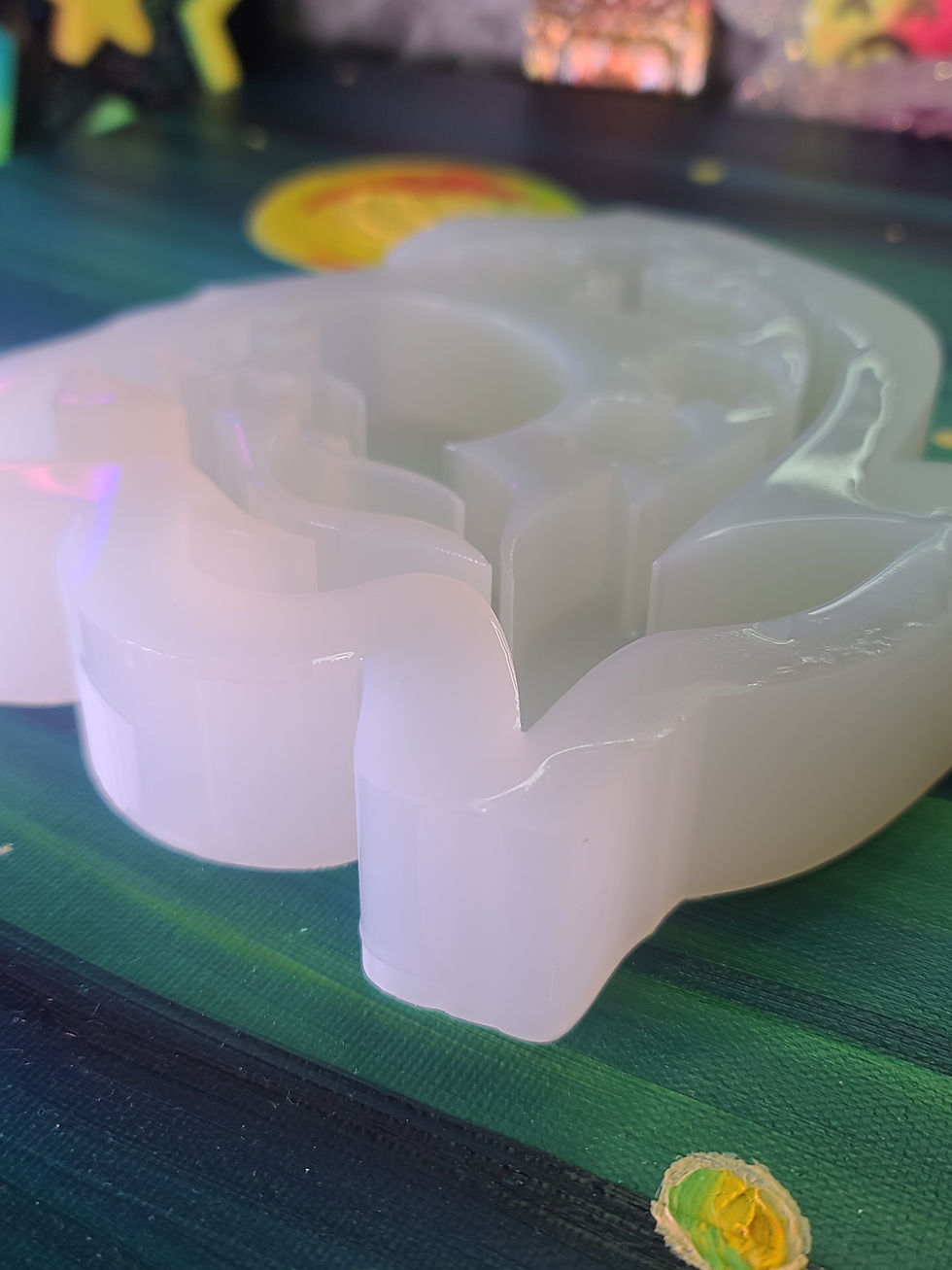 Thumbnail: Lily of Valley Flower Skull Glossy 3d Standing Handmade Silicone Mold