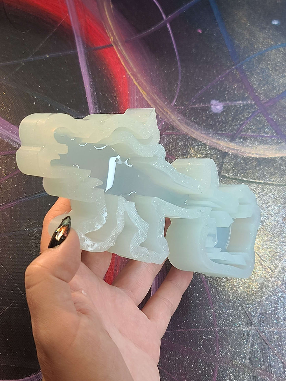 Thumbnail: Santa Trex Sleigh Silicone Mold Handmade Standing Deep Glossy Unique