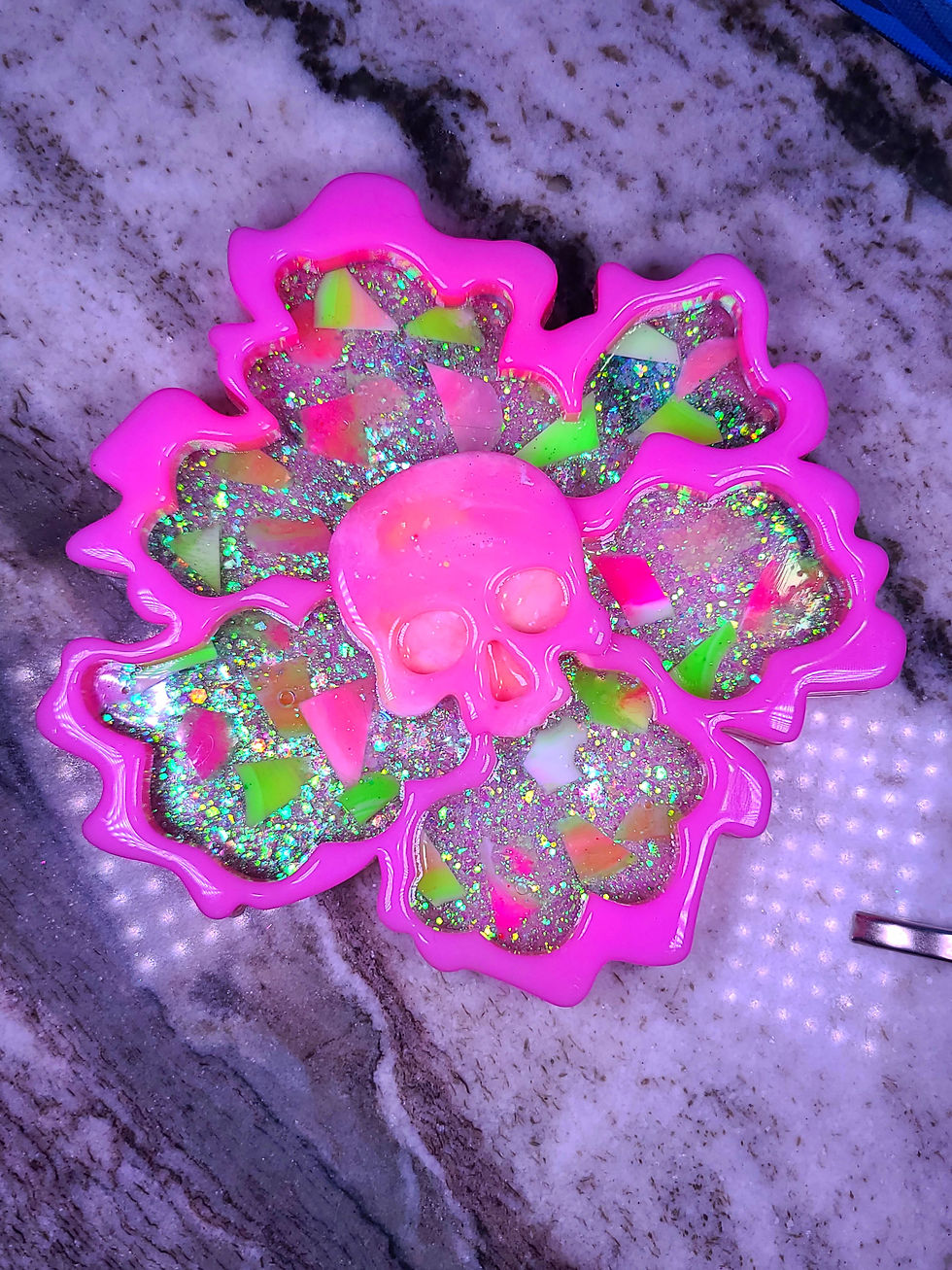 Thumbnail: GLOW A3 Skull Flower Tray Large Glow in the Dark Standing Decor  