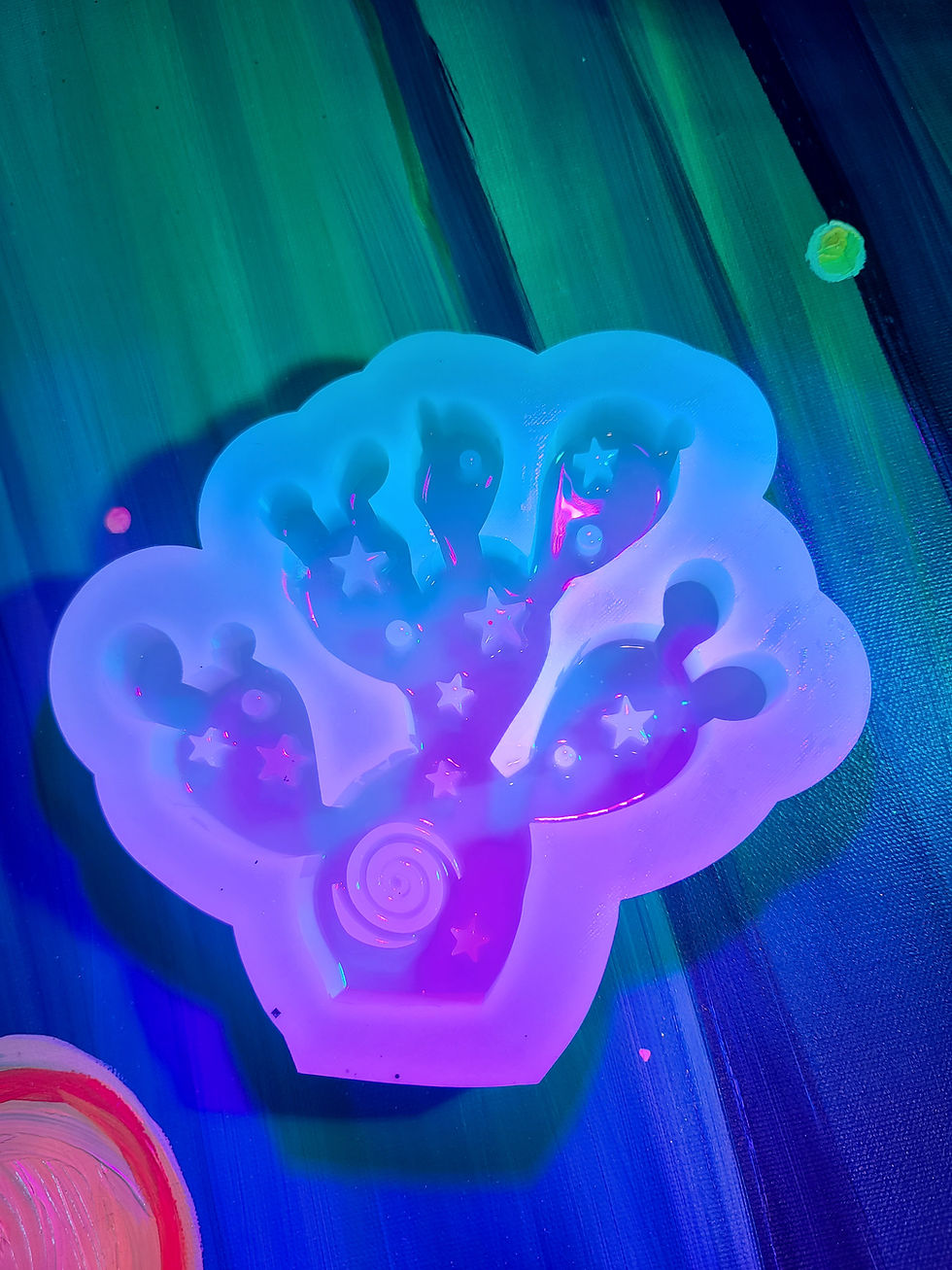 Thumbnail: XL Cosmic Cactus Standing Deep Handmade Silicone Mold
