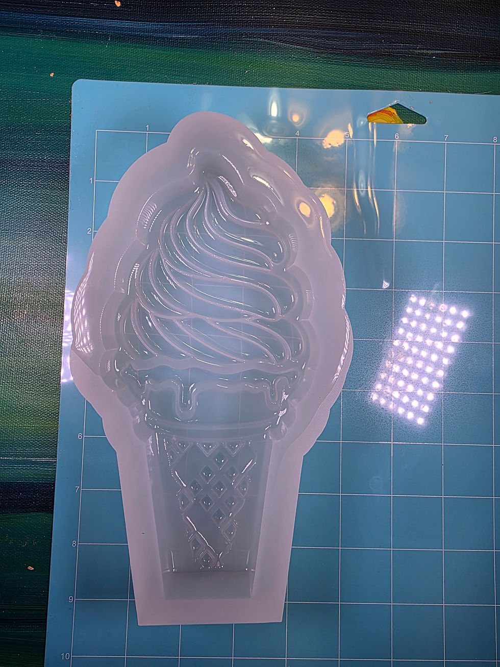 Thumbnail: XL 3d Ice Cream Cone Glossy Standing Icecream Handmade Silicone Mold