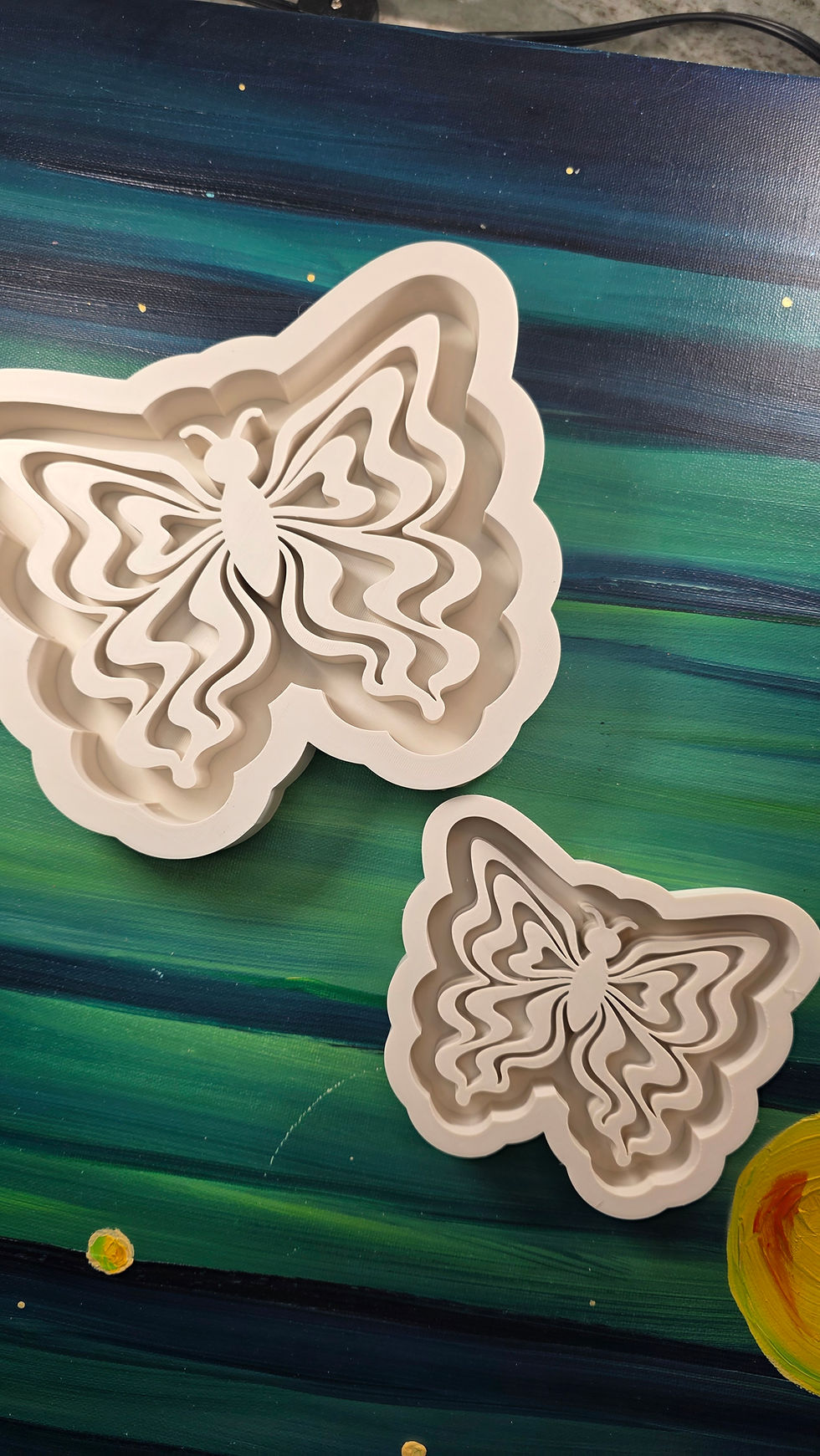 Thumbnail: Groovy Butterfly Silicone Mold Glossy Deep 3d Domed Handmade Silicone Mold 