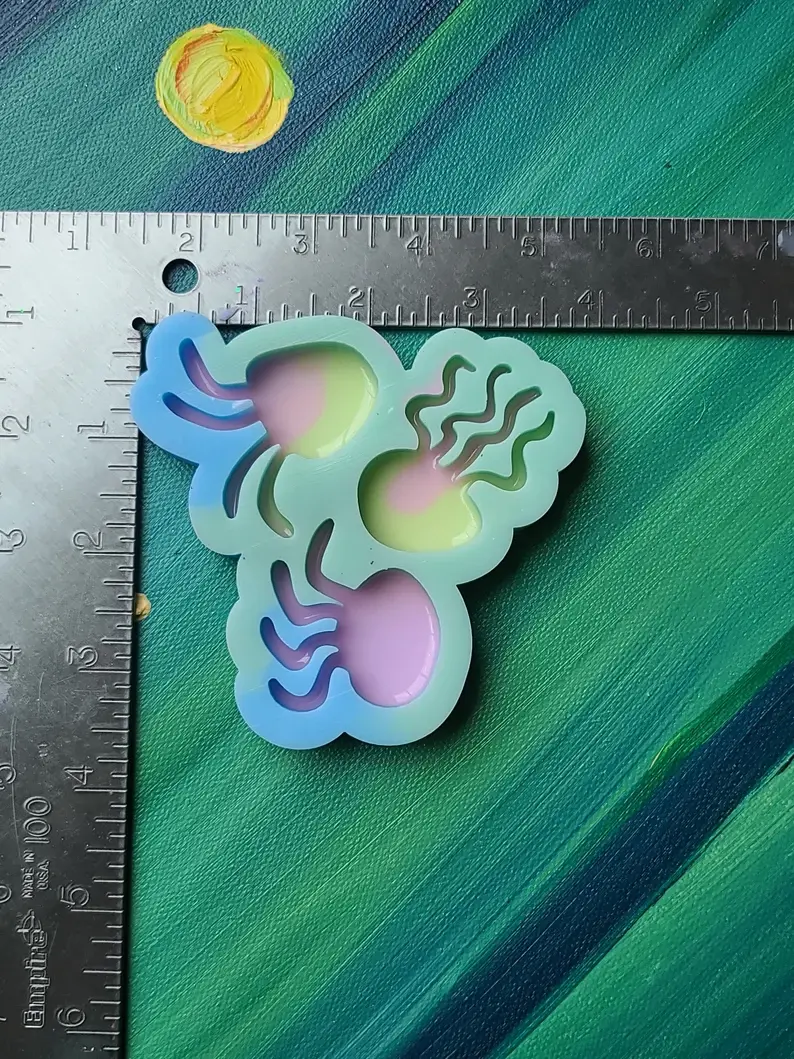 Thumbnail: Jellyfish Mold Silicone mold Choose size resin art silicone Keychain Jellyfish m